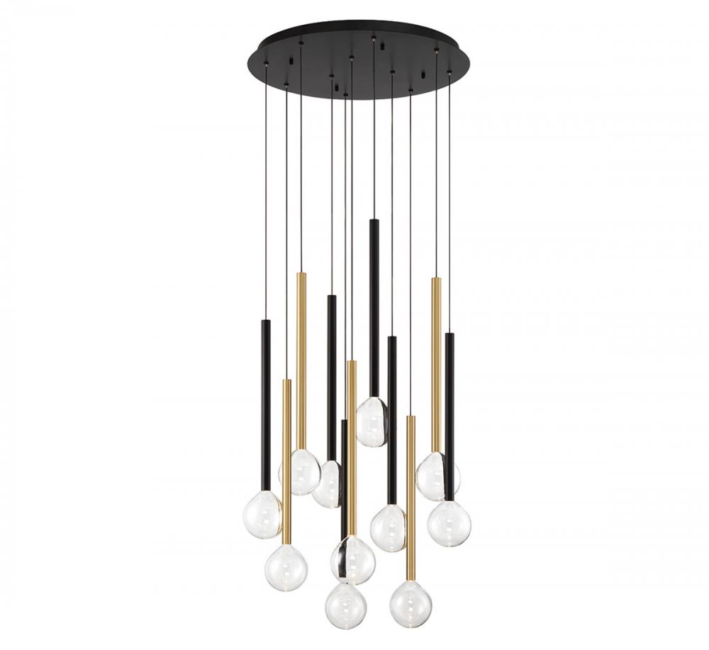 Positano, 11 Light Round LED Chandelier, Mixed