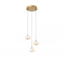 Lib & Co. CA 10194-030 - Adelfia, 3 Light Round LED Pendant, Painted Antique Brass