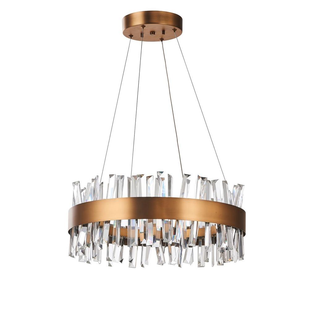 Avista Geo Chandelier 20" Antique Brass-LED