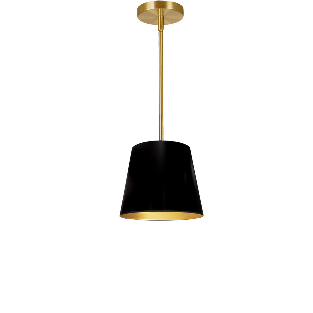 1LT Oversized Drum Pendant X-Small, BK/GLD Shade