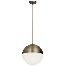 Dainolite DAY-143P-AB - 3LT Halogen Pendant, AB w/ WH Opal Glass