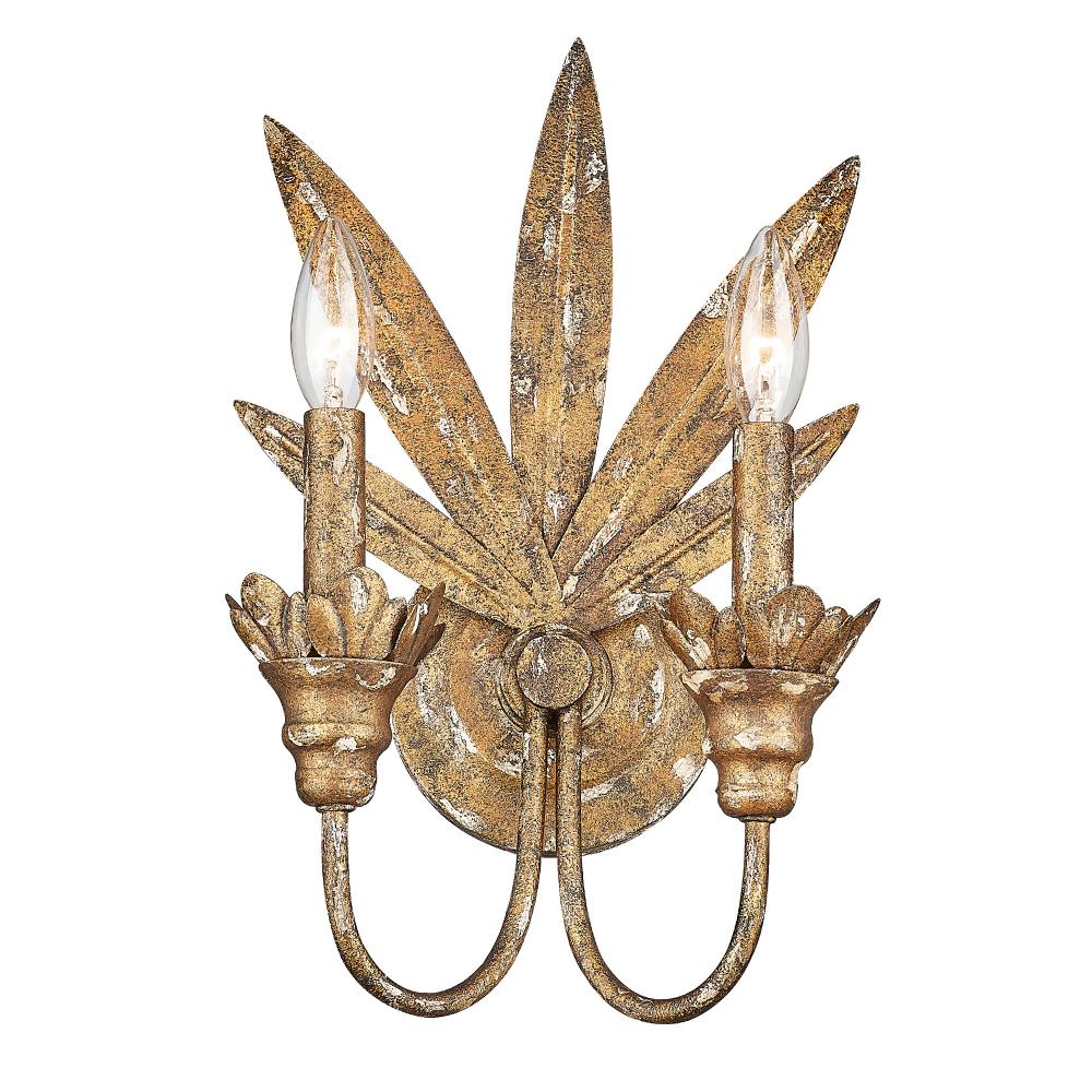 Lillianne HG 2 Light Wall Sconce in Heirloom Gold