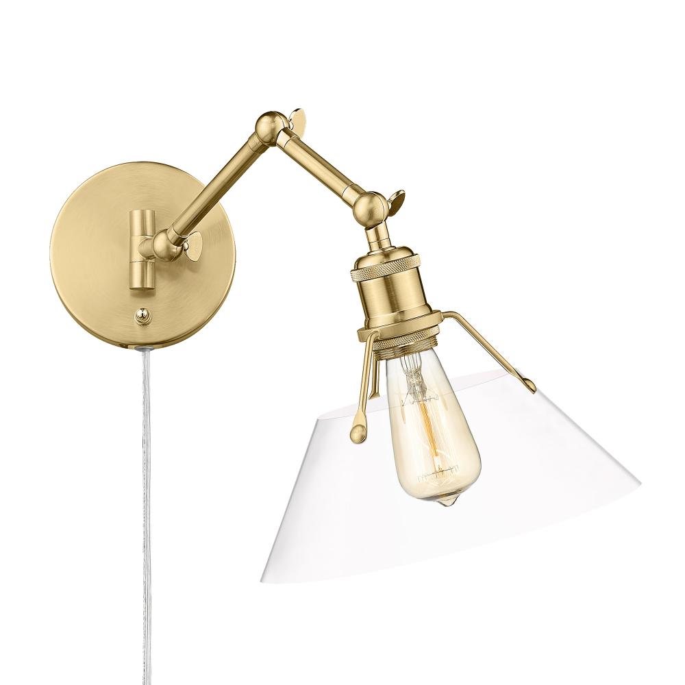 Orwell AB 1 Light Wall Sconce in Aged Brass with Clear Glass