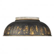 Golden Canada 0865-FM AGV-ABI - Kinsley Flush Mount in Aged Galvanized Steel with Antique Black Iron Shade