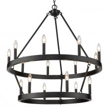 Golden Canada 1017-96 BLK - Alastair 2 Tier 9+6 Light Chandelier in Matte Black