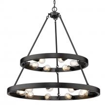 Golden Canada 1019-69 BLK - Castile 2 Tier - 15 Light Chandelier (Top 6, Bottom 9)