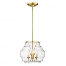 Golden Canada 1087-3P BCB-CLR - Annette 3 Light Pendant in Brushed Champagne Bronze with Clear Glass Shade