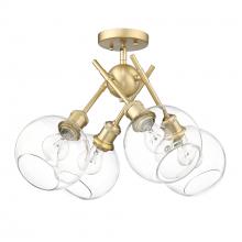 Golden Canada 1945-SF BCB-GLOBE-CLR - Axel BCB Semi-Flush in Brushed Champagne Bronze with Clear Glass Shade