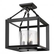 Golden Canada 2073-SF BLK-CLR - Smyth Semi-Flush in Matte Black with Clear Glass Shades