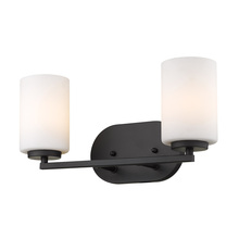 Golden Canada 2243-BA2 BLK-OP - Manhattan 2 Light Bath Vanity in Matte Black