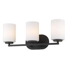 Golden Canada 2243-BA3 BLK-OP - Manhattan 3 Light Bath Vanity in Matte Black