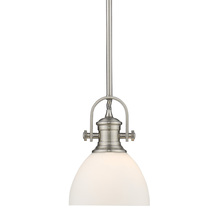 Golden Canada 3118-M1L PW-OP - Hines Mini Pendant in Pewter with Opal Glass