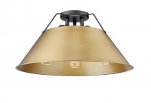 Golden Canada 3306-3FM BLK-BCB - Orwell BLK 3 Light Flush Mount in Matte Black with Brushed Champagne Bronze shade