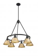 Golden Canada 3306-6 BLK-BCB - Orwell BLK 6 Light Chandelier in Matte Black with Brushed Champagne Bronze shades