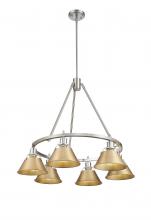 Golden Canada 3306-6 PW-BCB - Orwell PW 6 Light Chandelier in Pewter with Brushed Champagne Bronze shades