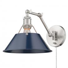 Golden Canada 3306-A1W PW-NVY - Orwell PW 1 Light Articulating Wall Sconce in Pewter with Matte Navy shade