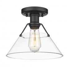 Golden Canada 3306-FM BLK-CLR - Orwell BLK Flush Mount in Matte Black with Clear Glass