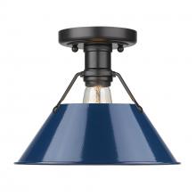 Golden Canada 3306-FM BLK-NVY - Orwell BLK Flush Mount in Matte Black with Matte Navy shade