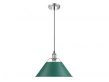 Golden Canada 3306-L CH-GN - Orwell 14" Wide Large Pendant in Chrome with Pine Green