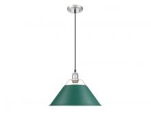 Golden Canada 3306-L PW-GN - Orwell 14" Wide Large Pendant in Pewter with Pine Green