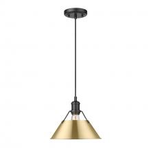 Golden Canada 3306-M BLK-BCB - Orwell BLK Medium Pendant - 10 in Matte Black with Brushed Champagne Bronze shade