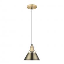 Golden Canada 3306-S BCB-AB - Orwell BCB Small Pendant - 7" in Brushed Champagne Bronze with Aged Brass shade