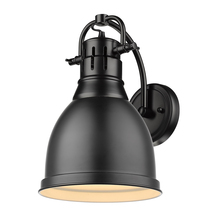 Golden Canada 3602-1W BLK-BLK - Duncan 1 Light Wall Sconce in Matte Black with a Matte Matte Black Shade