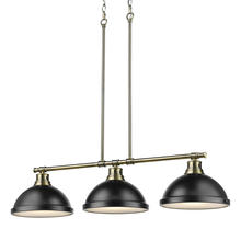 Golden Canada 3602-3LP AB-BLK - 3 Light Linear Pendant