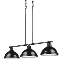 Golden Canada 3602-3LP BLK-BK - Duncan 3-Light Linear Pendant in Matte Black with Black