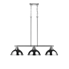 Golden Canada 3602-3LP CH-CH - Duncan 3-Light Linear Pendant in Chrome with Chrome