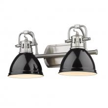 Golden Canada 3602-BA2 PW-BK - Duncan 2 Light Bath Vanity in Pewter with Black Shades