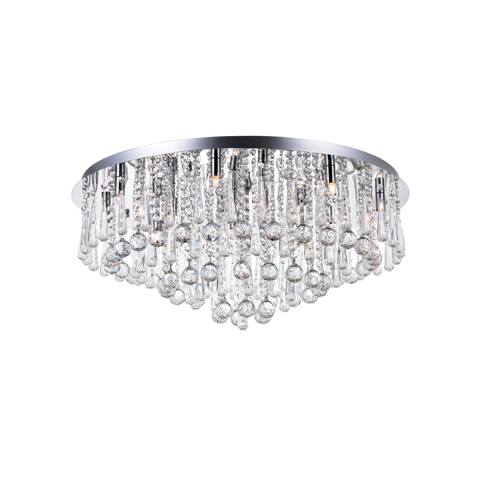 Brianna 16 Light Flush Mount With Chrome Finish