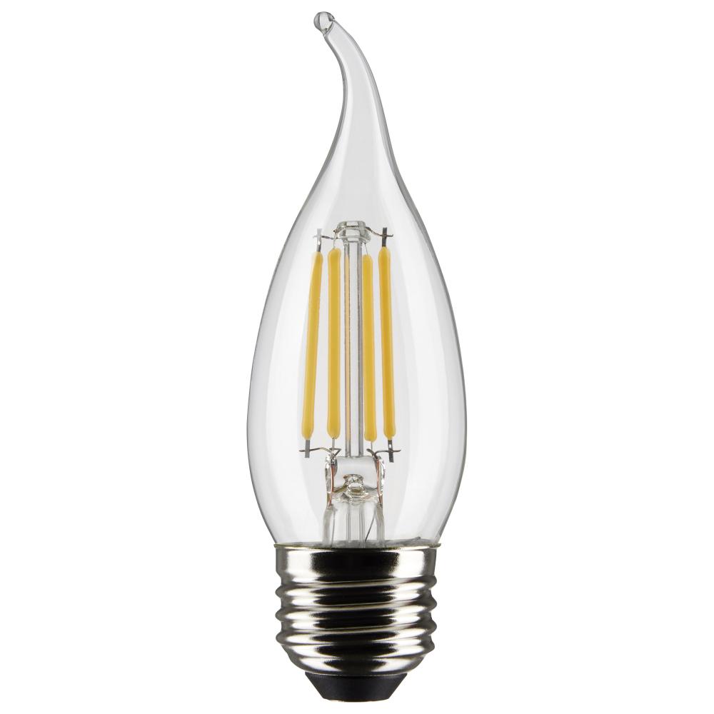 4 Watt CA10 LED; Clear; Medium base; 90 CRI; 3000K; 120 Volt