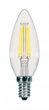 Satco Products Inc. S11371 - 5.5 Watt C11 LED; Clear; Candelabra base; 2700K; 500 Lumens; 120 Volt