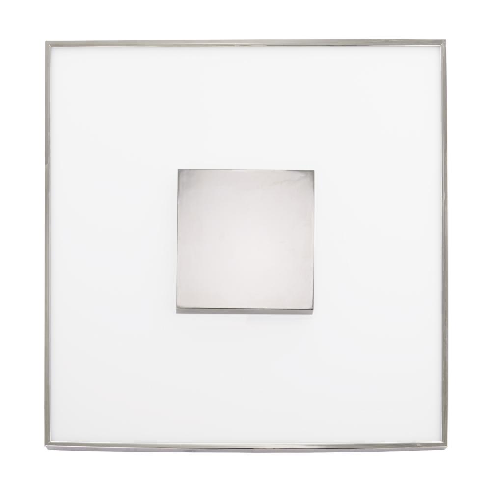 26 watt; 13" Flush Mount LED Fixture; Square Shape; Polished Nickel Finish