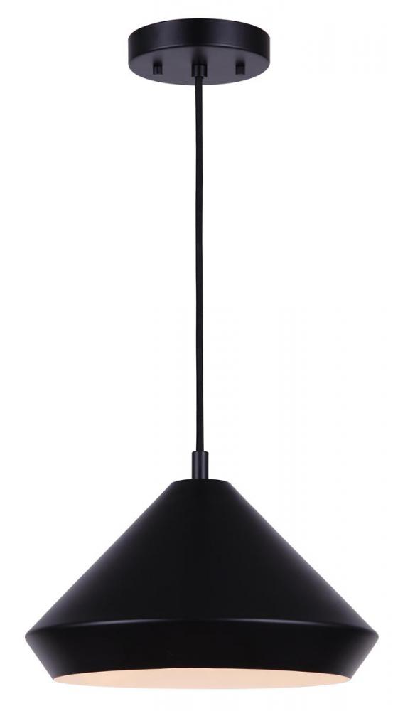 Byck 1 Light Pendant, Black Finish