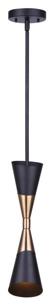 Emlen 1 Light Pendant, Black Finish