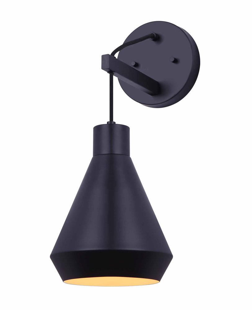 Byck 1 Light Sconce, Black Finish