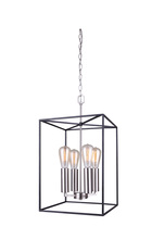 Canarm IPL701A04BKN13 - ROY, MBK + BN Color, 4 Lt 13" Chain Pendant, 60W Type A, 13" W x 24" H x 13" D