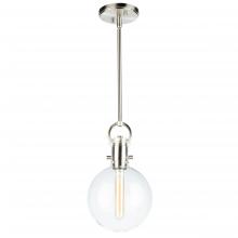 Artcraft AC10120SN - Single Round Glass Pendant (Satin Nickel)