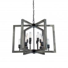 Artcraft AC11652BK - Gatehouse 12 Light Chandelier (Beach Wood & Black)