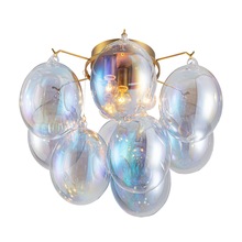 Artcraft AC11993LU - Globo Collection 4-Light Semi-Flush Mount Iridescent and Brass