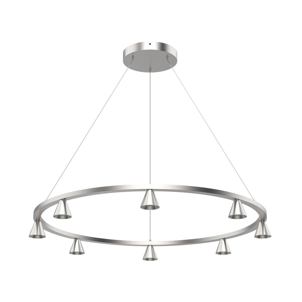 Dune 33-in Brushed Nickel LED Chandeliers