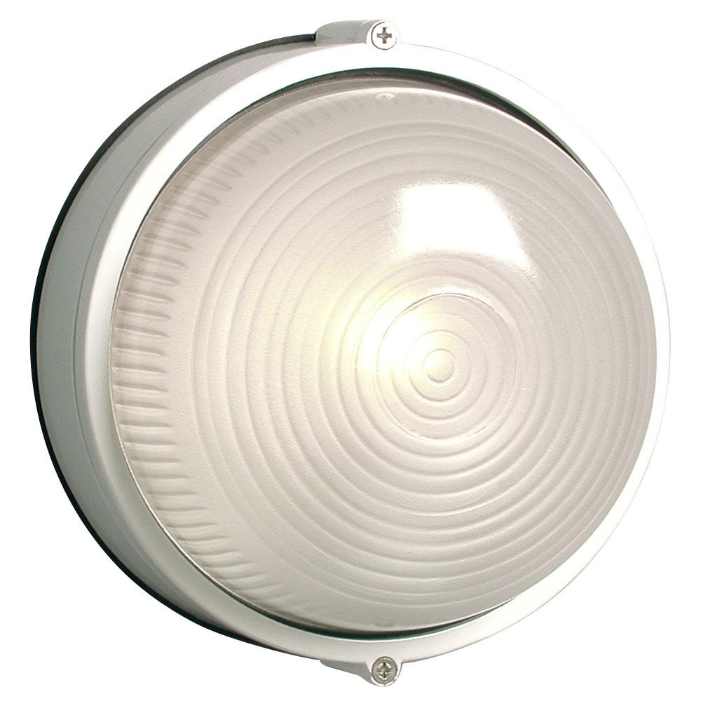 LED Outdoor Cast Aluminum Marine Light - in White finish with Frosted Glass (Wall or Ceiling Mount)