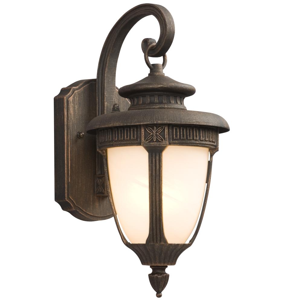 Outdoor Cast Aluminum Lantern - Royal Bronze w/ Marbled Glass