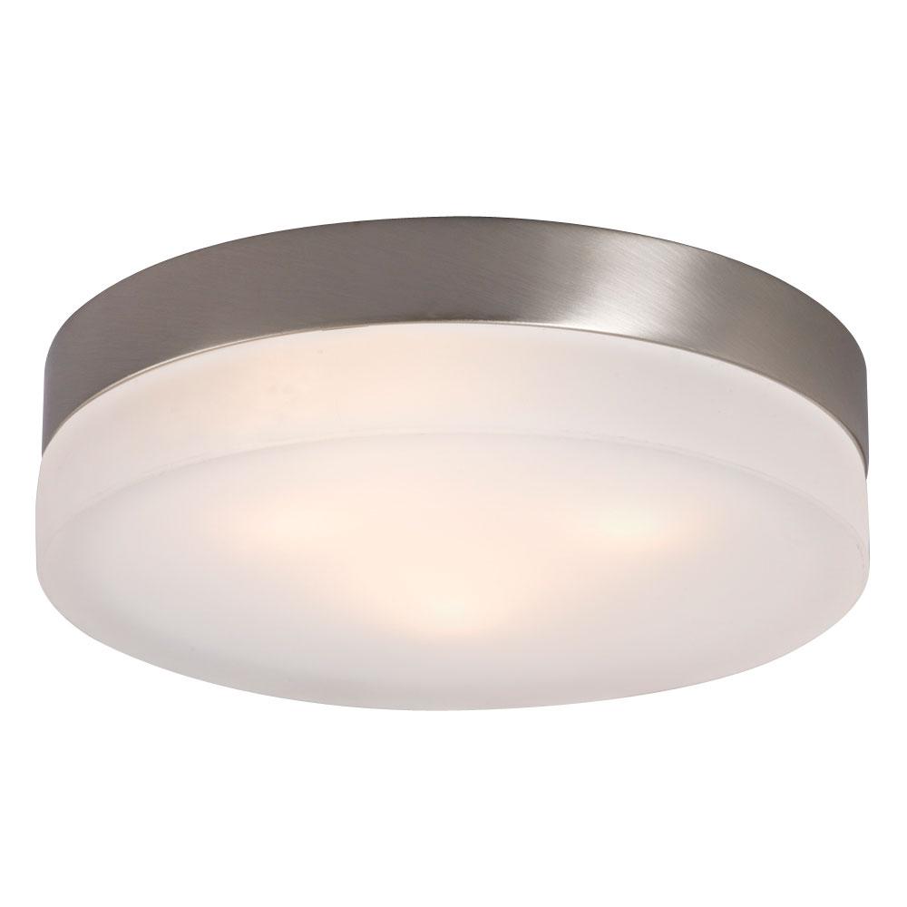 LED Flush Mount Ceiling Light - in Brushed Nickel finish with Frosted Glass