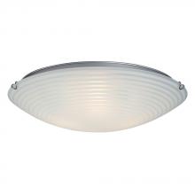 Galaxy Lighting ES615295CH - Flush Mount Ceiling Light- in Polished Chrome finish with Striped Patterned Satin White Glass