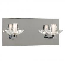 Galaxy Lighting 700682CH - Two Light Vanity - Chrome w/ Clear Glass (inside matte)