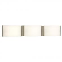 Galaxy Lighting 712758BN - Three Light Vanity - Brushed Nickel w/ Satin White Glass