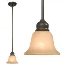 Galaxy Lighting 800801DBC - Mini Pendant w/6",12",18" Extension Rods - Dark Brown Copper w/ Tea Stain Marbled Glass